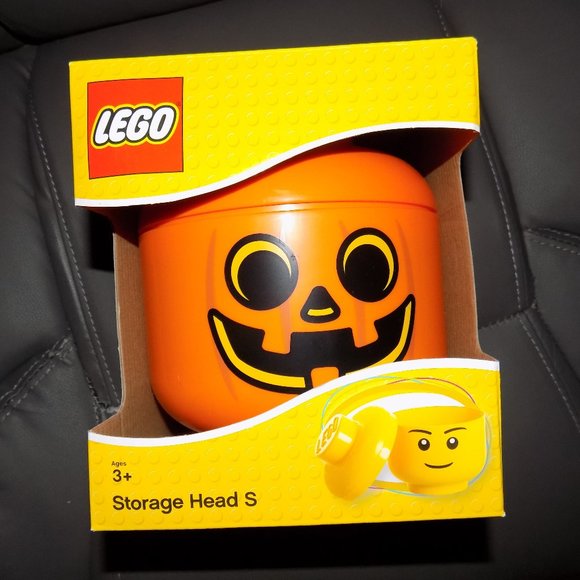 LEGO PUMPKIN Storage Head Stackable Storage Solution Small #4031 - Picture 1 of 3